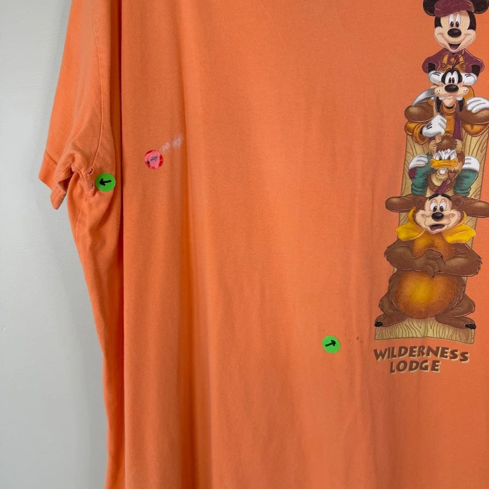Walt Disney World XL Wilderness Lodge Orange Character Sleep Shirt w Flaws - Picture 2 of 8